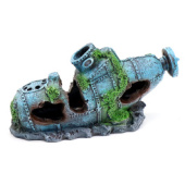 Китай Aquanimal Грот "Затонувшая подводная лодка" 17 × 7 × 10 см