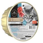 Secret Premium консервы для кошек с говядиной и сердцем (ламистр), 125 г