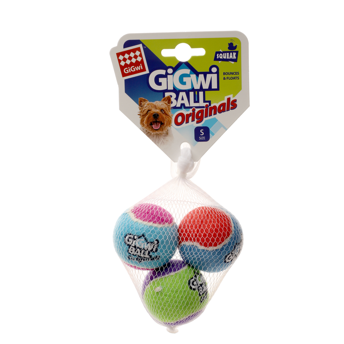 GiGwi Игрушка для собак Три мяча с пищалкой 4,8см, серия BALL Originals