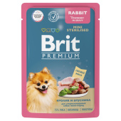 Brit Premium Пауч кролик и брусника в соусе для стерилизованных собак мини-пород, 85 г