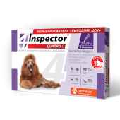 Inspector Quadro Капли от внешних и внутренних паразитов для собак 10-25 кг, 3 пипетки