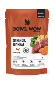 BOWL WOW Влажный корм для кошек кусочки в желе с ягненком с шпинатом, 85 г