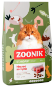 ZOONIK сухой корм для кошек Мясное ассорти