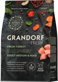 GRANDORF FRESH Dog Adult MED&MAXI Свежее мясо индейки с бататом для собак средних и крупных пород