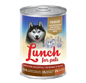 Lunch For Pets Мясное ассорти с печенью в желе 400 г