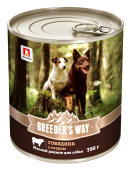 Breeder's Way Влажный корм для собак Говядина с рубцом, 750 г