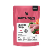 BOWL WOW Влажный корм для стерилизованных кошек кусочки в желе индейка с овощами, 85 г