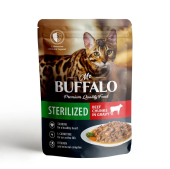 Mr.Buffalo Влажный корм STERILIZED для стерилизованных котов и кошек, говядина в соусе, 85 г