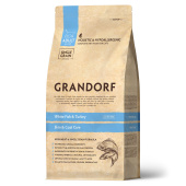 GRANDORF SKIN&CARE, сухой Белая рыба с индейкой — забота о коже и шерсти для кошек