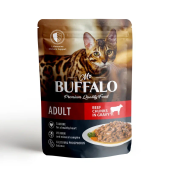 Mr.Buffalo Влажный корм ADULT для взрослых кошек, говядина в соусе, 85 г