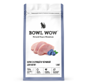 BOWL WOW Корм сухой для котят с курицей и черникой, 1,5 кг
