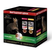 Pro Plan Nutri Savour Sterilised Набор паучей для стерилизованных кошек и кастрированных котов: курица + утка 85 г х 10 шт