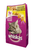 Whiskas Сухой корм для кошек Вкусные подушечки с нежным паштетом, с курицей, уткой и индейкой, 1,3 кг