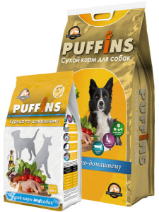 PUFFINS Сухой корм для собак 15 кг Курица по-домашнему Puffins