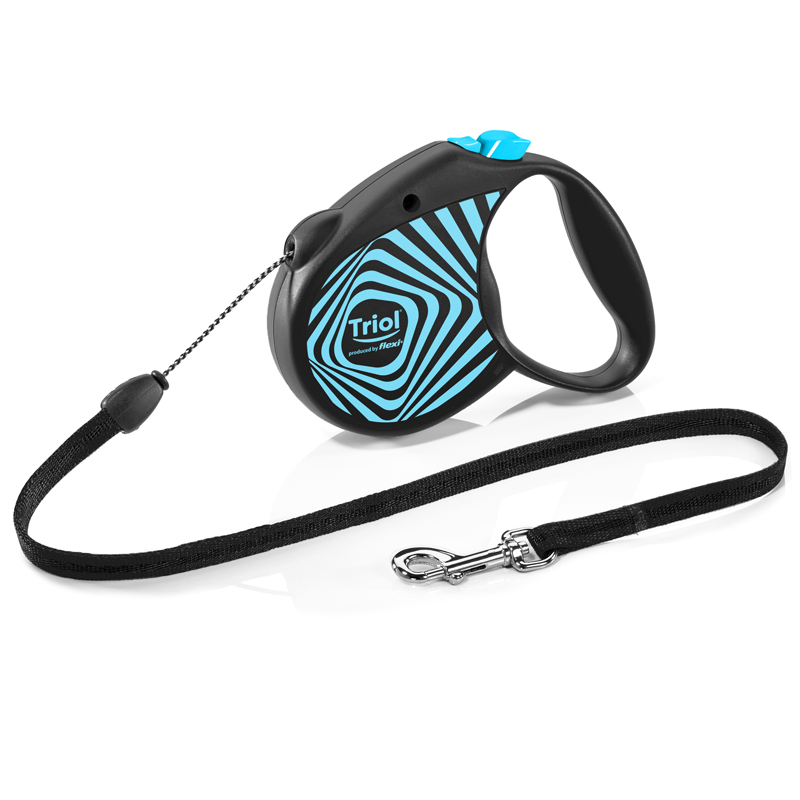 Triol Flexi Поводок-рулетка для собак Flexi Life Geometry Blue S 5м до 12кг, трос