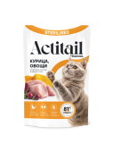 Actitail Влажный корм для стерилизованных кошек. Кусочки в соусе с курицей и добавлением овощей 75 г
