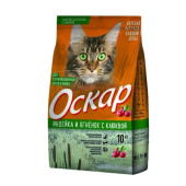 Оскар Сухой корм для стерилизованных кошек Индейка, ягненок, клюква, 10 кг