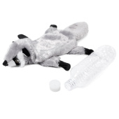 GiGwi Игрушка для собак Шкурка енота с бутылкой и пищалками 45см, серия CATCH & FETCH