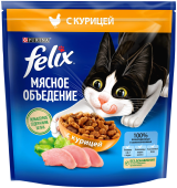 FELIX Сухой корм для кошек Мясное объедение, с курицей, 1,3 кг