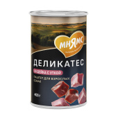 Мнямс Влажный корм Деликатес "Турдакен по-британски" Паштет из индейки с уткой для собак всех пород 400 г