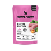 BOWL WOW Влажный корм для котят и беременных кошек кусочки в желе индейка с брокколи, 85 г