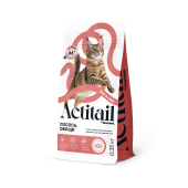 Actitail АКЦИЯ Корм сухой с лососем и добавлением овощей для красивой шерсти и здоровья кожи кошек, 350 г