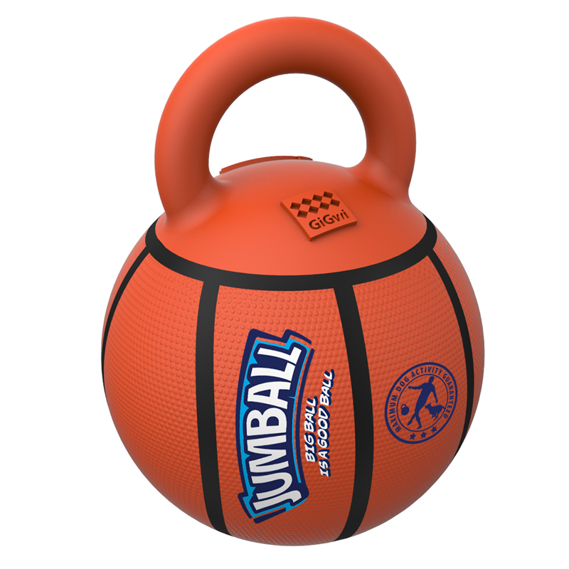 GiGwi Игрушка для собак Мяч баскетбольный c ручкой 26см, серия JUMBALL