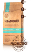 GRANDORF Adult All Breeds Rice Низкозерновой сухой корм с живыми пробиотиками для взрослых собак всех пород, 4 вида мяса и бурый рис