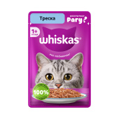 Whiskas Влажный корм для взрослых кошек, рагу с треской, 75 г