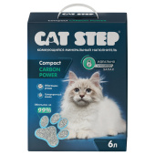 Cat Step Наполнитель комкующийся минеральный Compact Carbon Power, 6 л