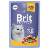 Brit Premium Пауч для взрослых кошек тунец в желе, 85 г