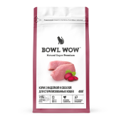 BOWL WOW Корм сухой для стерилизованных кошек с индейкой и свеклой, 400 г