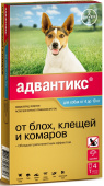 Bayer Адвантикс Капли против клещей и блох для собак весом от 4 до 10 кг, 4 пипетки