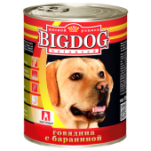BIG DOG Консервы для собак говядина с бараниной, 850 г