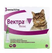 Вектра Фелис капли для кошек, инсектицидные, 3 пипетки, 0,9 мл